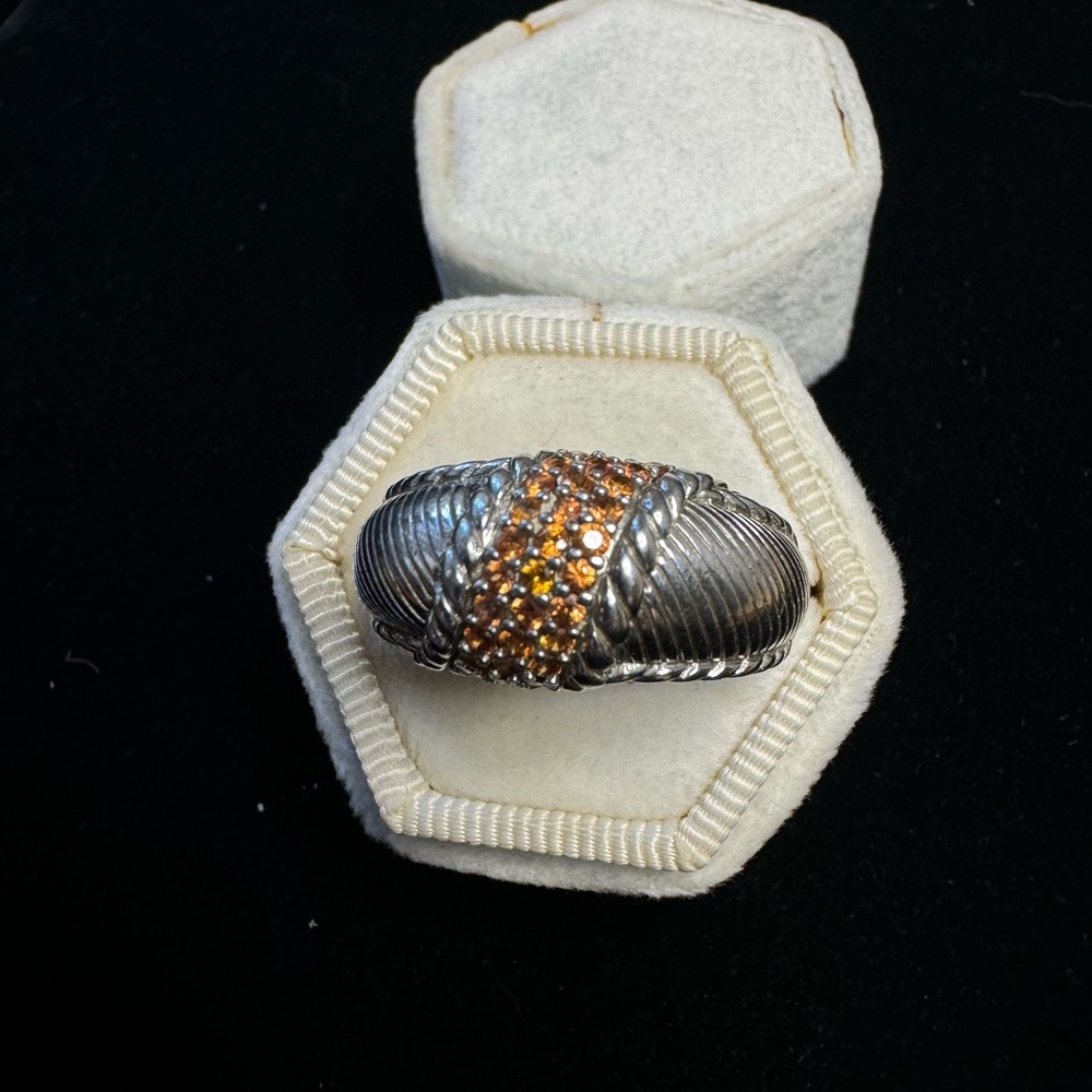 Judith Ripka Sterling Silver Citrine Dome Ring